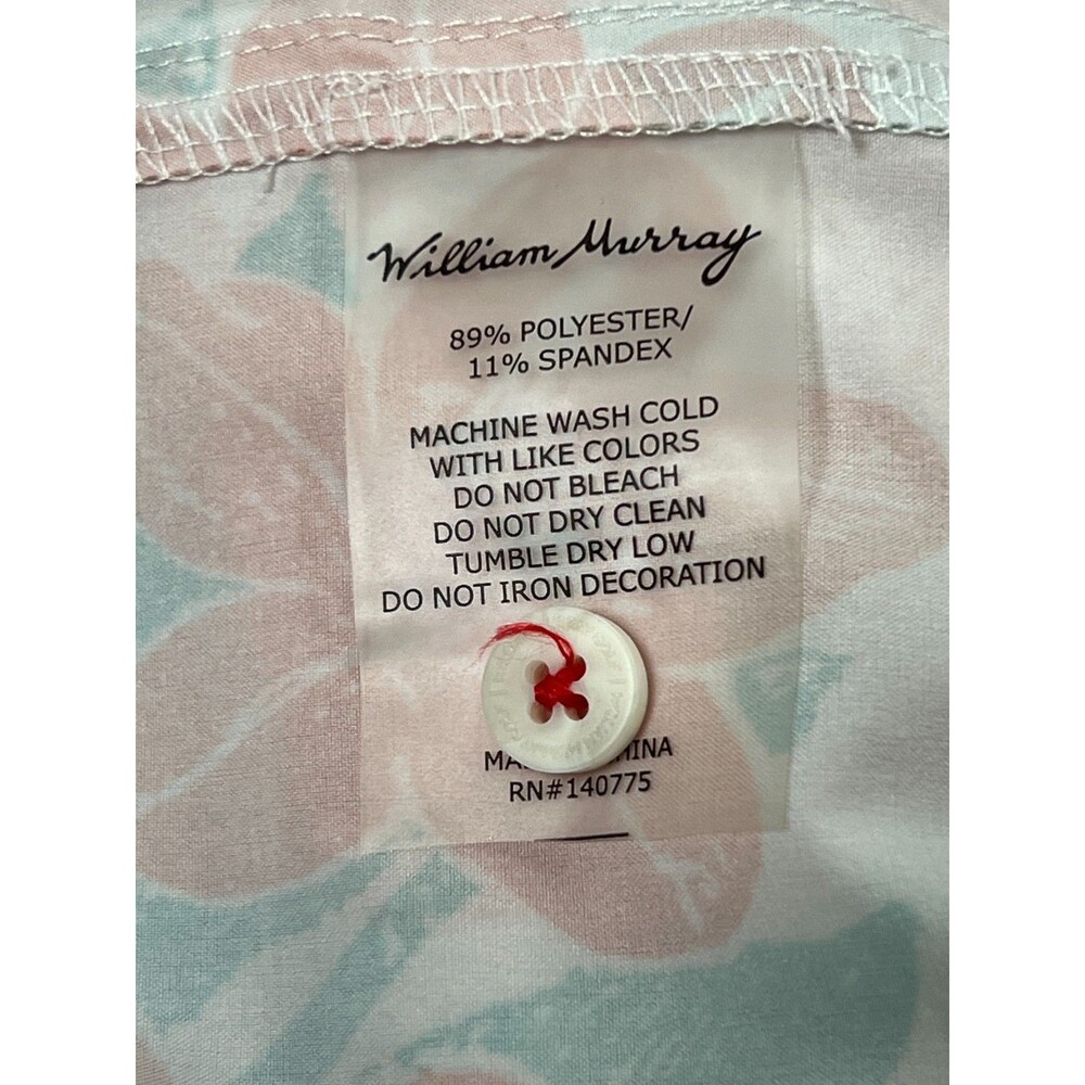 William Murray Golf Men’s Small Performance Floral Short Sleeve Button Up Shirt - Picture 7 of 8